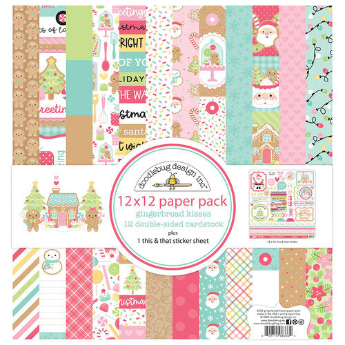 Doodlebug Design - Gingerbread Kisses Collection - 12 x 12 Paper Pack