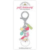 Doodlebug Design - Tinsel Time Collection - Just Charming Clip And Keychain - Jolly St. Nick *LAST CHANCE*