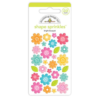 Doodlebug - Cute & Crafty - Bright Bouquet Shape Sprinkles