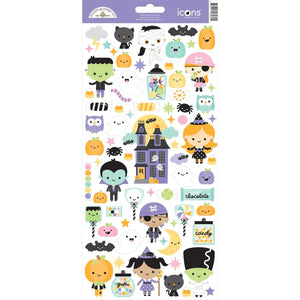 Doodlebug Design - Sweet and Spooky Collection - Halloween - Cardstock Stickers - Icons