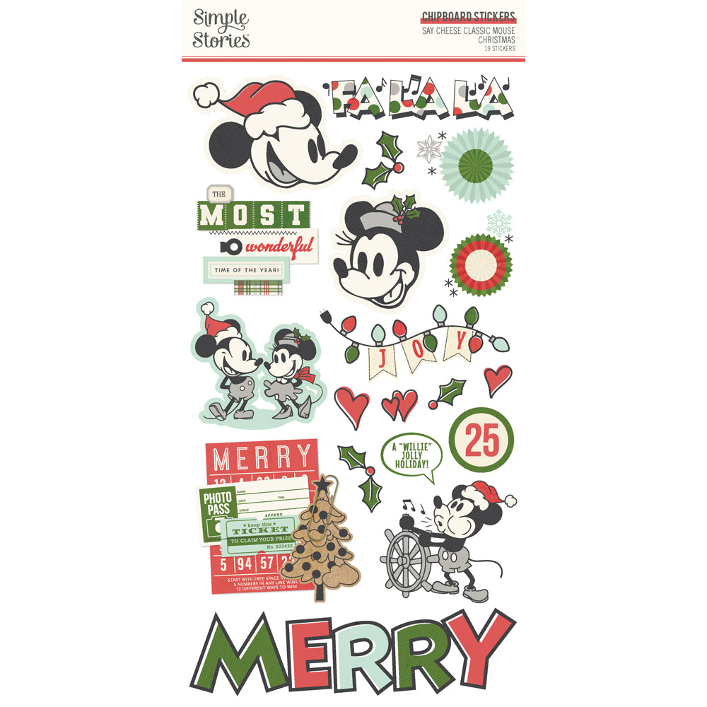 Simple Stories Classic Mouse Christmas 6x12 Chipboard