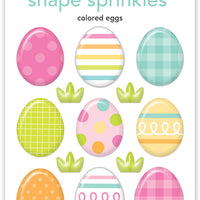 Doodlebug Design - Bunny Hop Collection - Shape Sprinkles - Colored Eggs