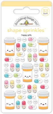Doodlebug Design - Happy Healing Collection - Shape Sprinkles - Happy Pills