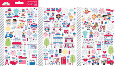 Doodlebug Design - Hometown USA Collection - Sticker Doodle - Mini Icon PRE-ORDER