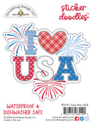 Doodlebug - Hometown USA - Sticker Doodle - I love the USA