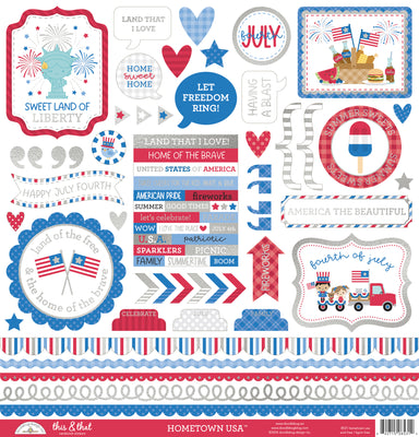 Doodlebug Design - Hometown USA Collection - This and That Sticker Sheet  PRE-ORDER