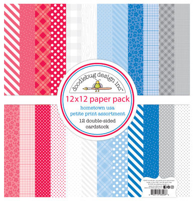 Doodlebug Design - Hometown USA Collection - 12x12 Paper Pack - Petite Prints PRE-ORDER