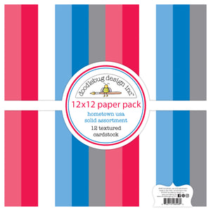 Doodlebug - Hometown USA - 12x12 Paper Pack - Textured Cardstock