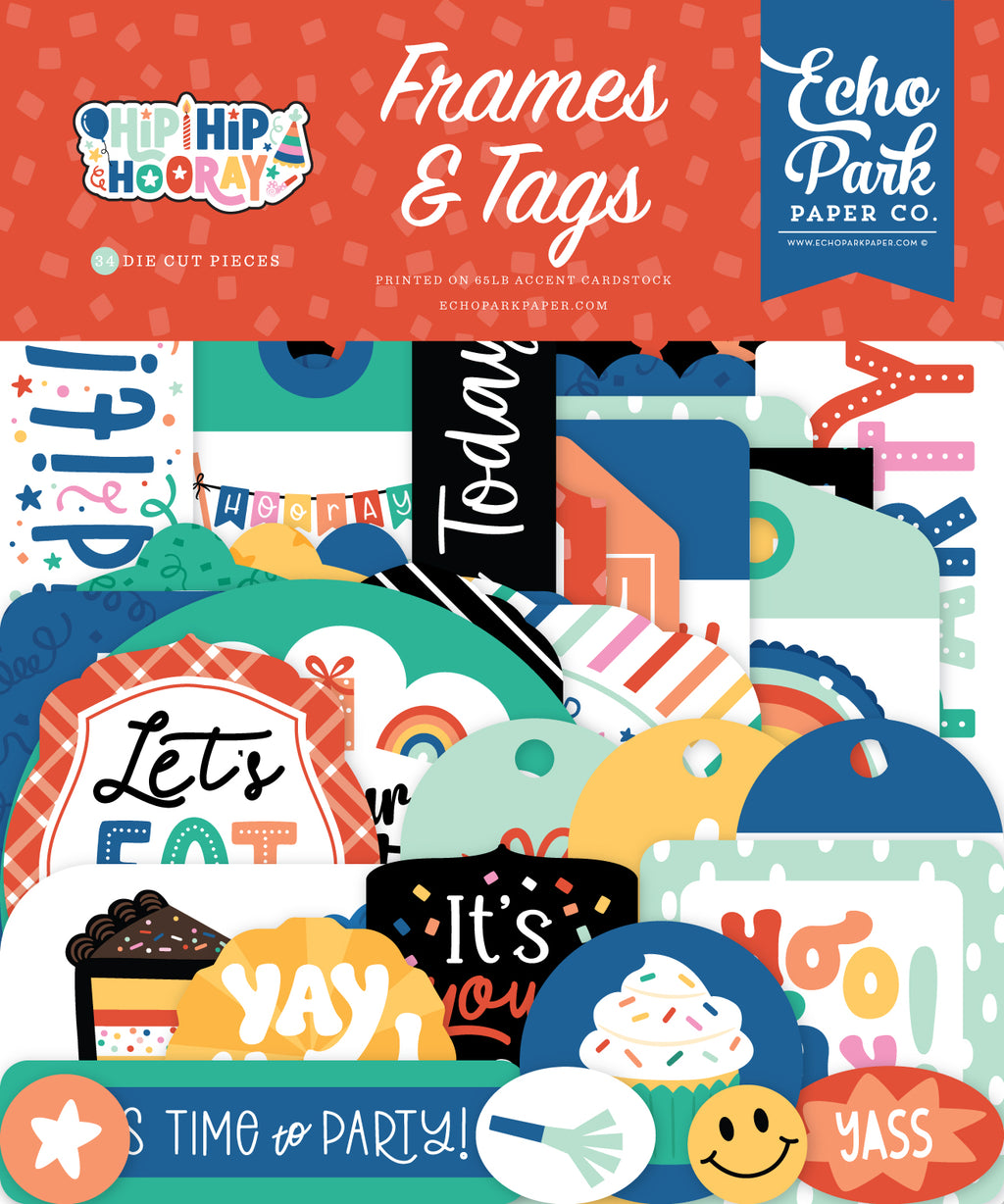 Echo Park - Hip Hip Hooray Collection - Ephemera - Frames And Tags *LAST CHANCE*