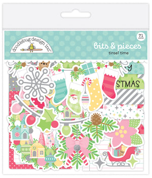 Doodlebug Design - Tinsel Time Collection - Ephemera - Bits And Pieces