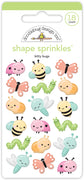 Doodlebug Design - Butterfly Kisses Collection - bitty bugs shape sprinkles