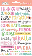 Doodlebug Design - Butterfly Kisses Collection - puffy words stickers