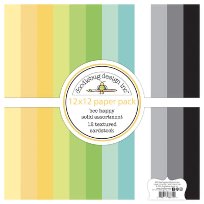 Doodlebug Design - Bee Happy Collection - bee happy textured cardstock assortment pack