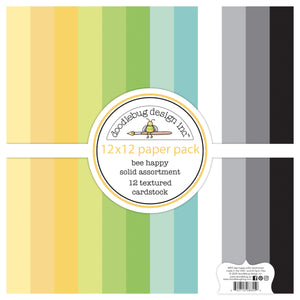 Doodlebug Design - Bee Happy Collection - bee happy textured cardstock assortment pack