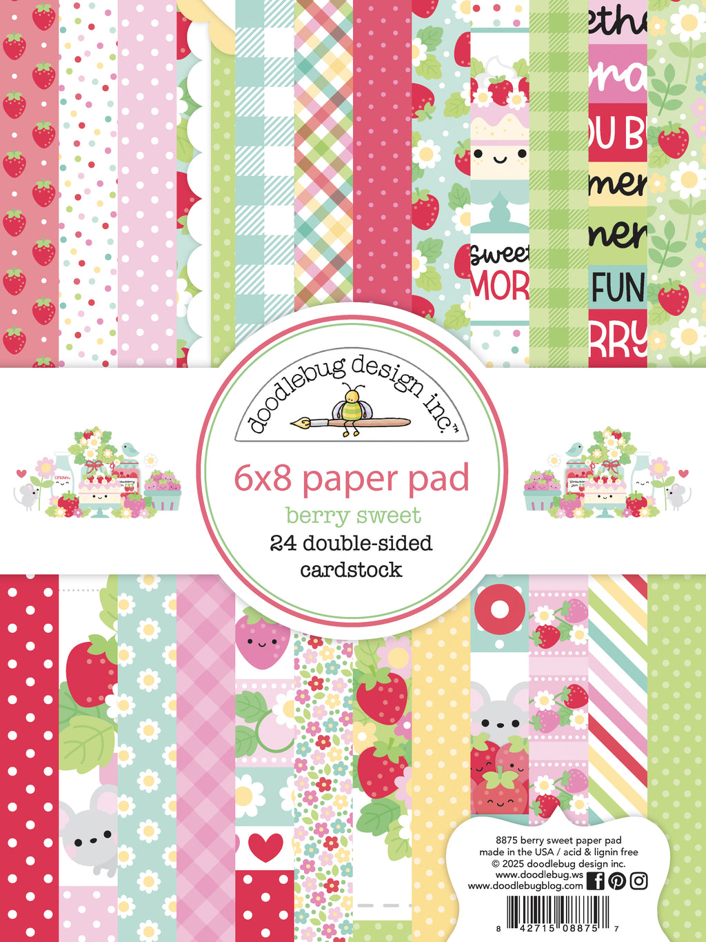 Doodlebug Design - Berry Sweet Collection - 6x8 paper pad
