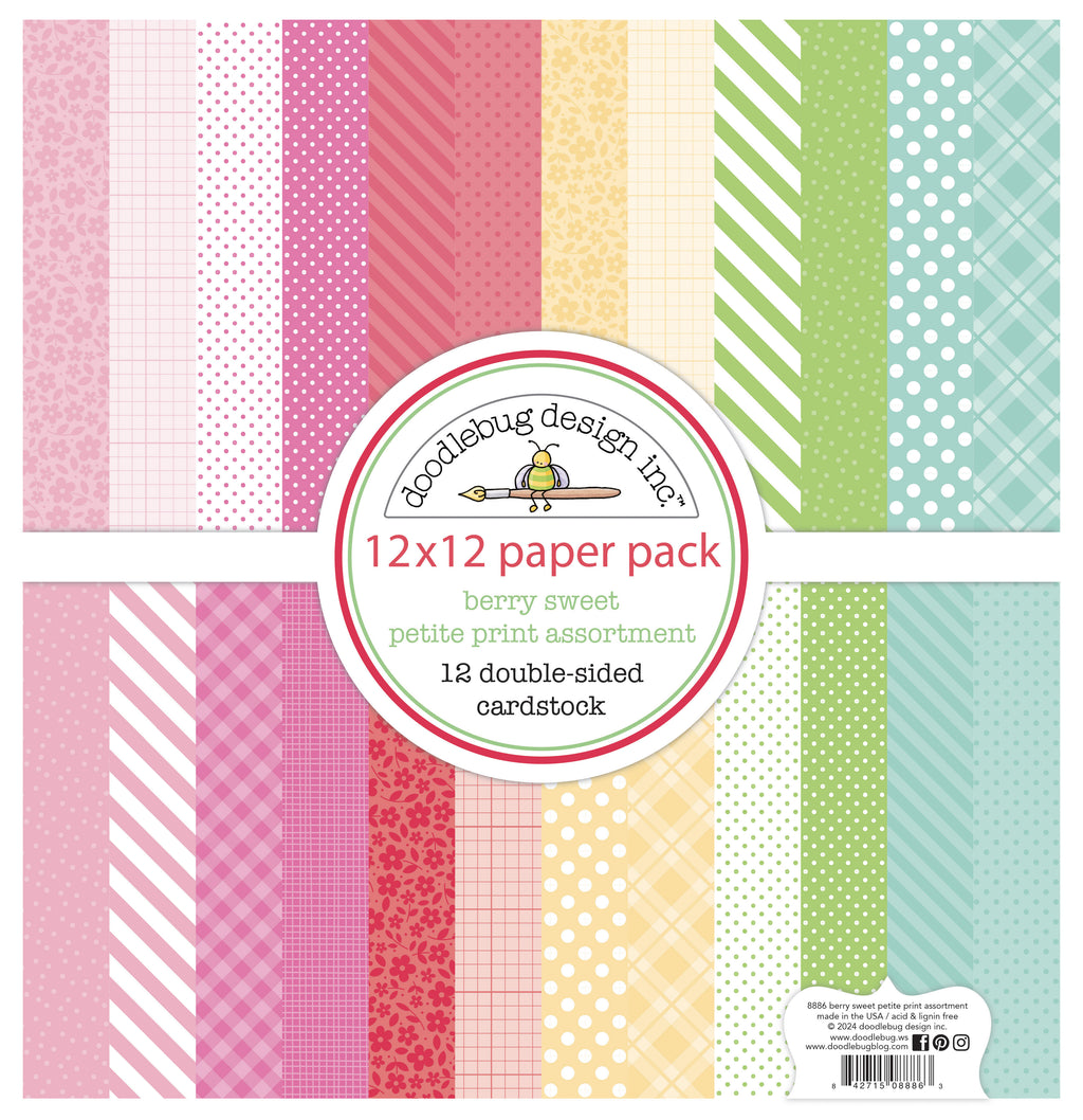 Doodlebug Design - Berry Sweet Collection - petite prints assortment pack