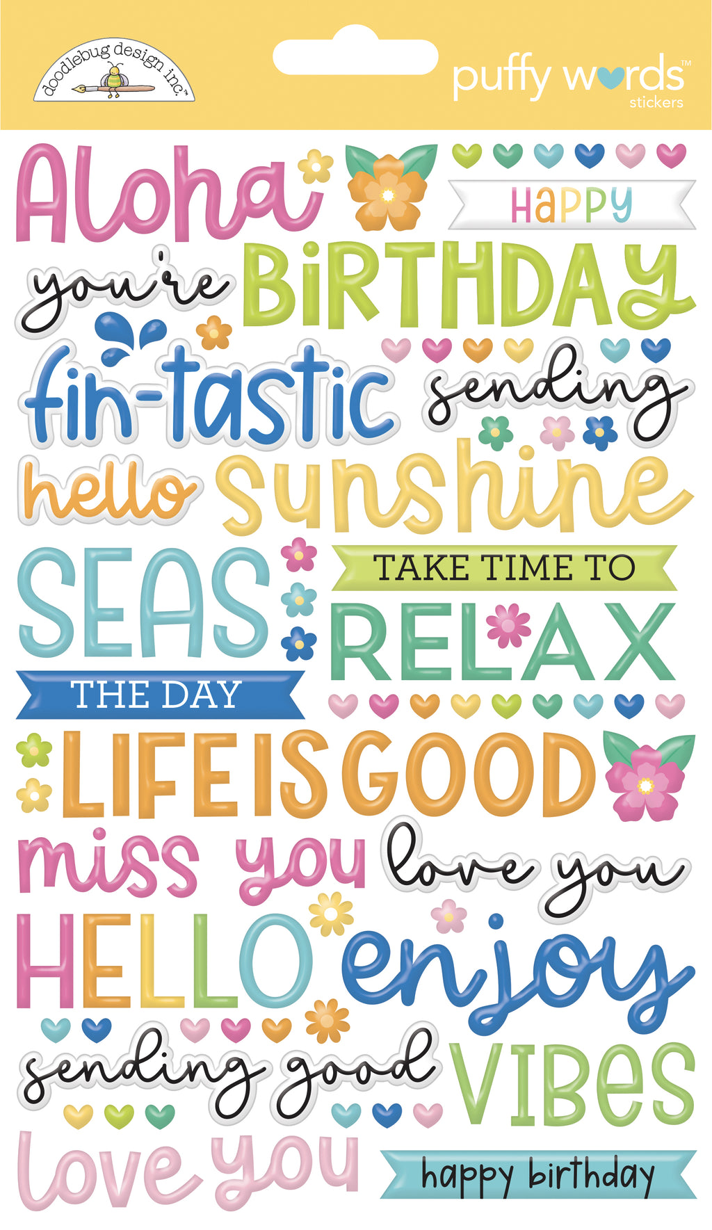 Doodlebug Design Summer Fun Puffy Words Stickers