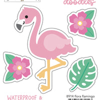 Doodlebug Design Summer Fun Flora Flamingo Sticker Doodle
