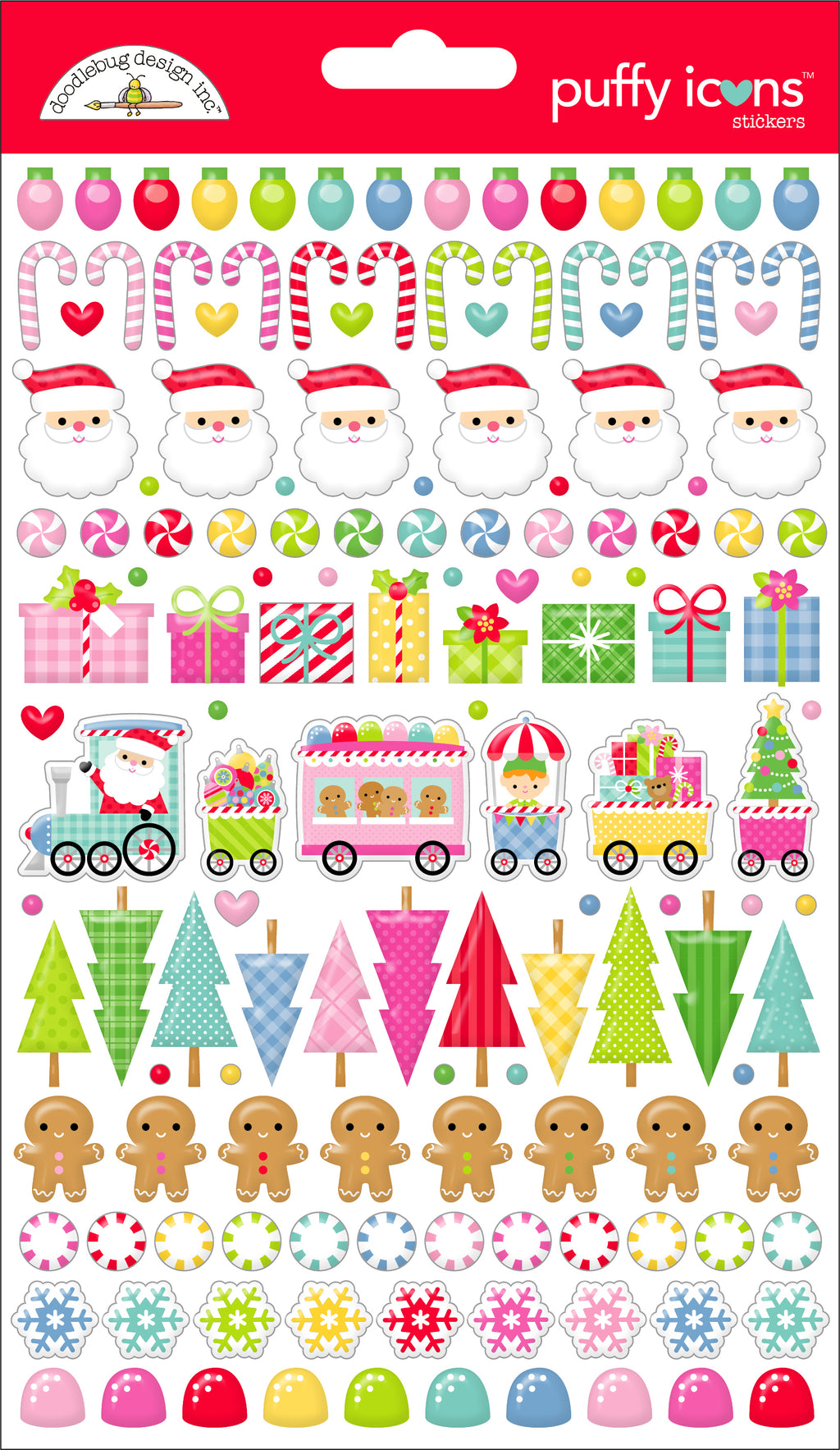 Doodlebug Design - Oh What Fun - Puffy Icon Stickers