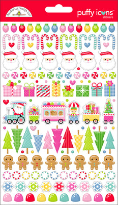 Doodlebug Design - Oh What Fun Collection - Puffy Icon Stickers