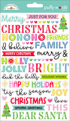 Doodlebug Design - Oh What Fun - Puffy Words Stickers