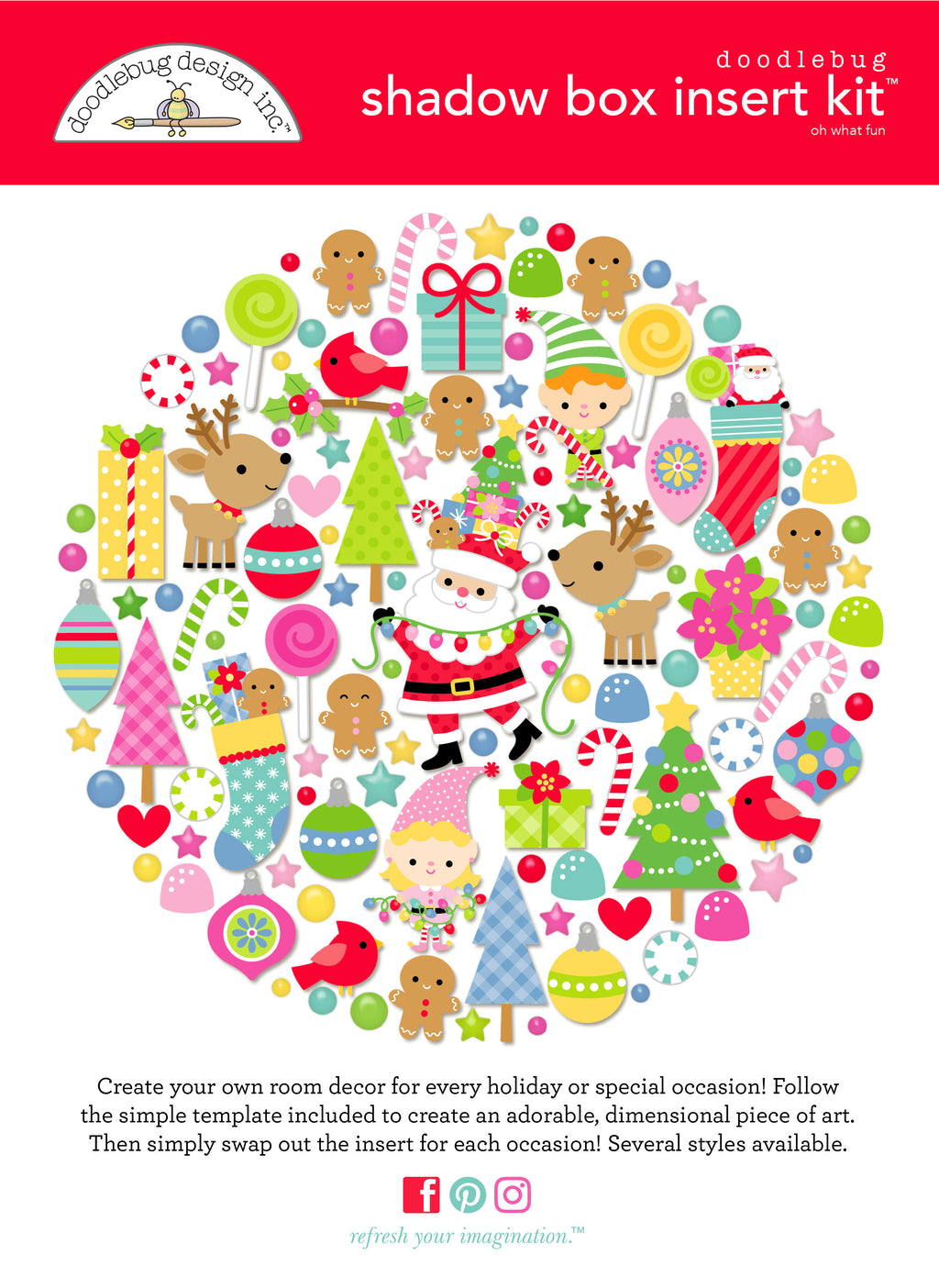 Doodlebug Design - Oh What Fun - Shadow Box Kit