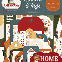 Carta Bella Paper - Americana Collection - Ephemera - Frames And Tags *LAST CHANCE*