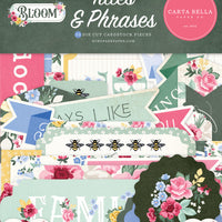 Carta Bella Paper - Bloom Collection - Ephemera - Titles And Phrases *LAST CHANCE*