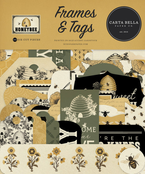 Carta Bella Paper - Honey Bee Collection - Ephemera - Frames And Tags