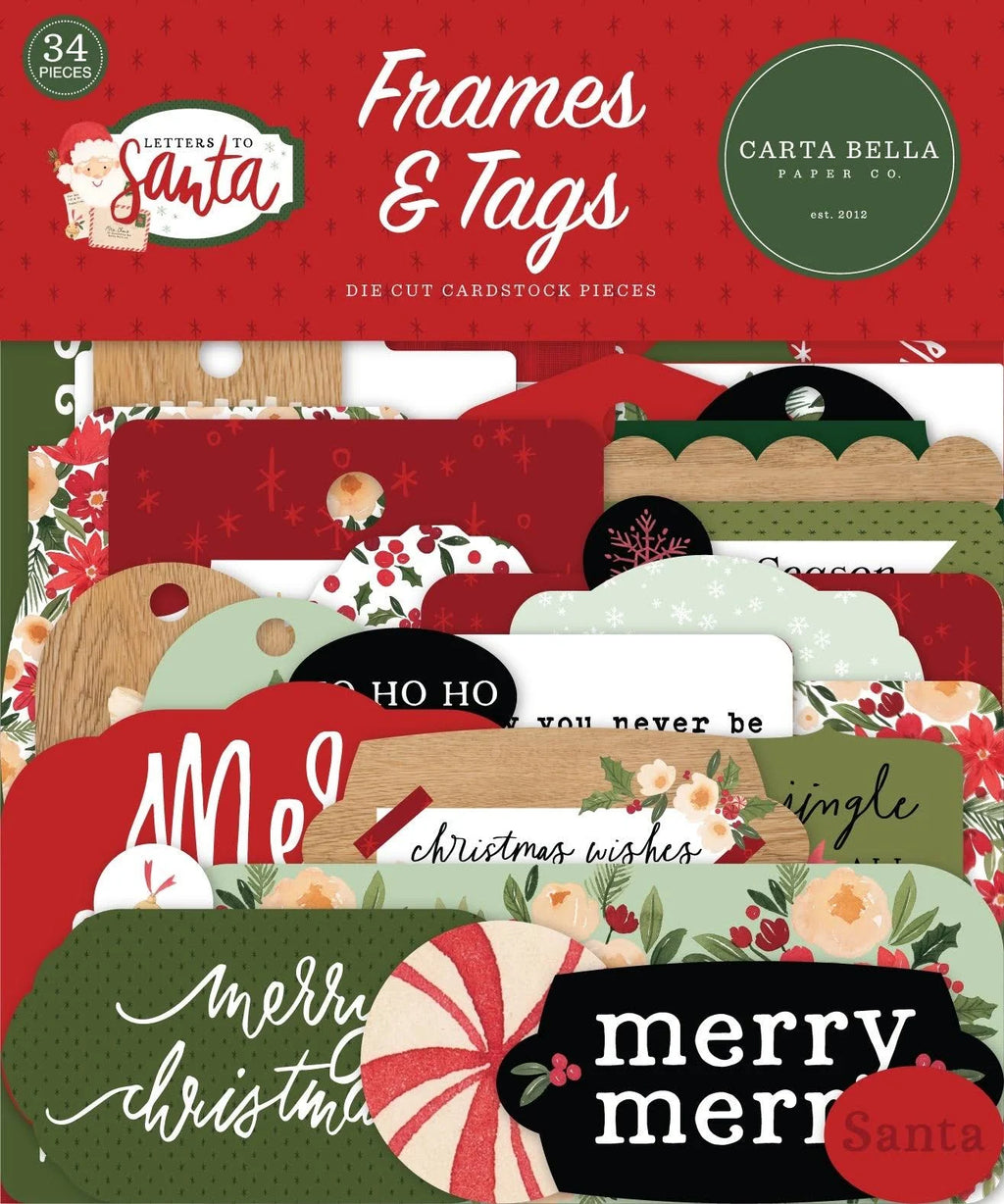 Carta Bella Paper - Letters To Santa Collection - Christmas - Frames & Tags *LAST CHANCE*