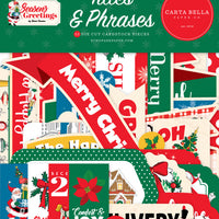 Carta Bella Paper - Seasons Greetings Collection - Christmas - Ephemera - Titles and Phrases *LAST CHANCE*