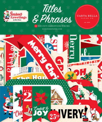 Carta Bella Paper - Seasons Greetings Collection - Christmas - Ephemera - Titles and Phrases *LAST CHANCE*
