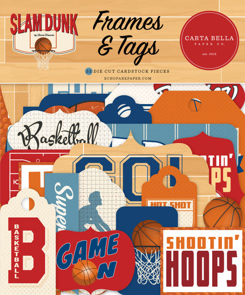 Carta Bella Paper Co. - Slam Dunk Collection - Frames and Tags - LAST CHANCE!
