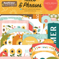 Carta Bella Paper - Sunflower Summer Collection - Ephemera - Titles And Phrases *LAST CHANCE*
