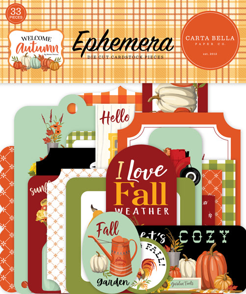 Carta Bella Paper- Welcome Autumn- Ephemera *LAST CHANCE*