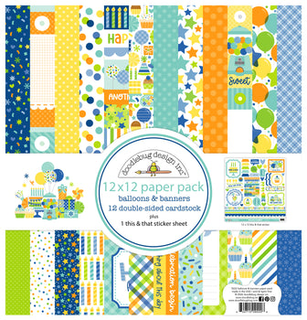 Doodlebug Design - Balloons & Banners Collection - 12x12 Collection Kit
