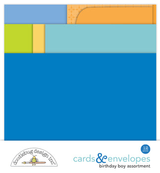 Doodlebug Design - Balloons & Banners Collection - Cards & Envelopes  - Birthday Boy