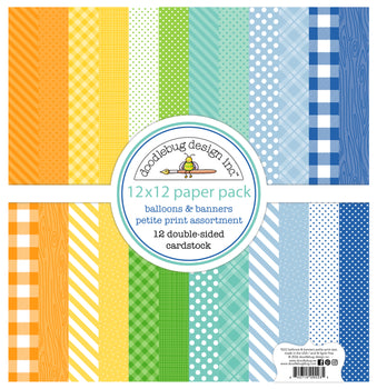 Doodlebug Design - Balloons & Banners Collection - Petite Prints Assortment