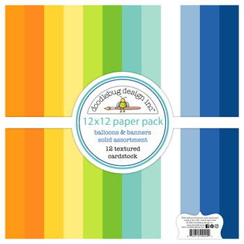 Doodlebug Design - Balloons & Banners Collection - Textured Cardstock Assortment