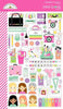 Doodlebug Design - Color Me Crafty Collection - Mini Icons Stickers