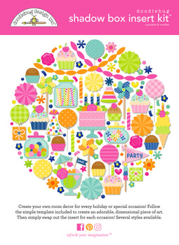 Doodlebug Design - Cupcakes & Candles Collection - Shadow Box Insert Kit