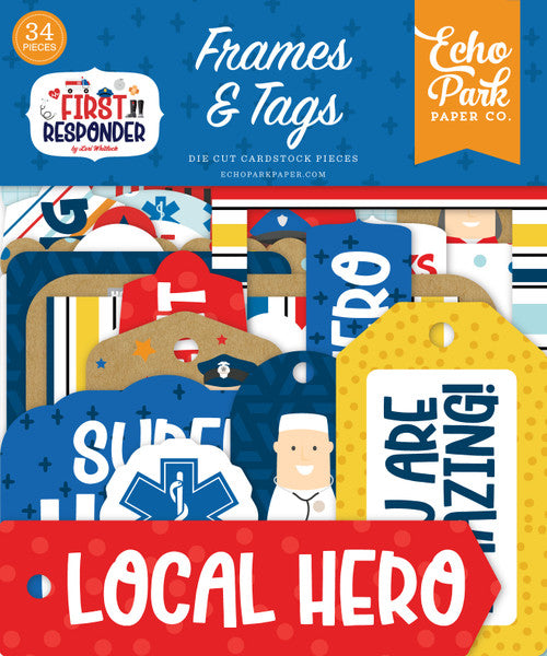 Echo Park - First Responder Collection - Ephemera - Frames and Tags *LAST CHANCE*