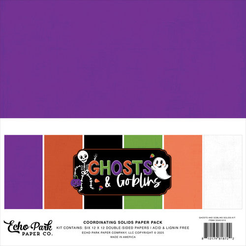 Echo Park - Ghosts And Goblins Collection - 12 x 12 Paper Pack - Solids