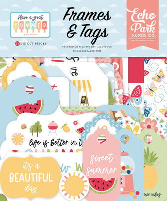 Echo Park - Have A Great Summer Collection - Ephemera - Frames And Tags *LAST CHANCE*