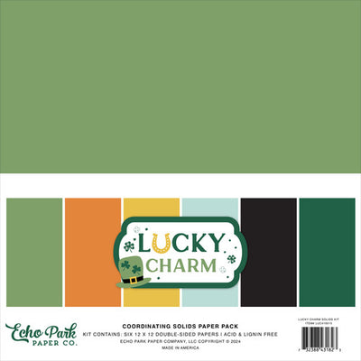Echo Park - Lucky Charm Collection - 12 x 12 Paper Pack - Solids *LAST CHANCE*