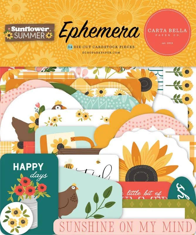 Carta Bella Paper - Sunflower Summer Collection - Ephemera *LAST CHANCE*