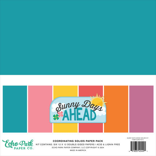 Echo Park - Sunny Days Ahead Collection - 12 x 12 Paper Pack - Solids *LAST CHANCE*