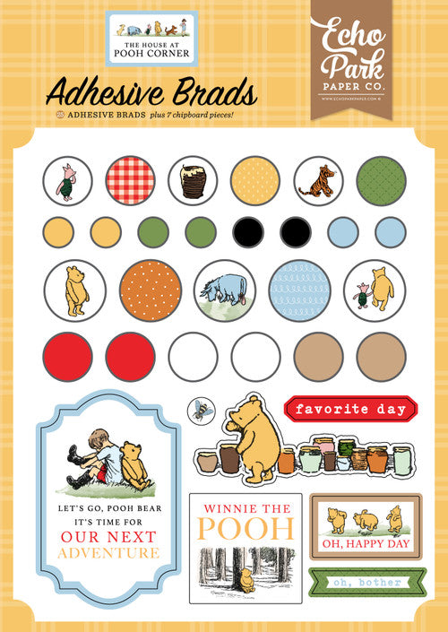 Echo Park - The House At Pooh Corner Collection - Adhesive Brads
