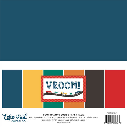 Echo Park - Vroom! Collection - 12 x 12 Paper Pack - Solids *LAST CHANCE*