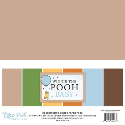 Echo Park - Winnie The Pooh Baby Collection - 12 x 12 Paper Pack - Solids